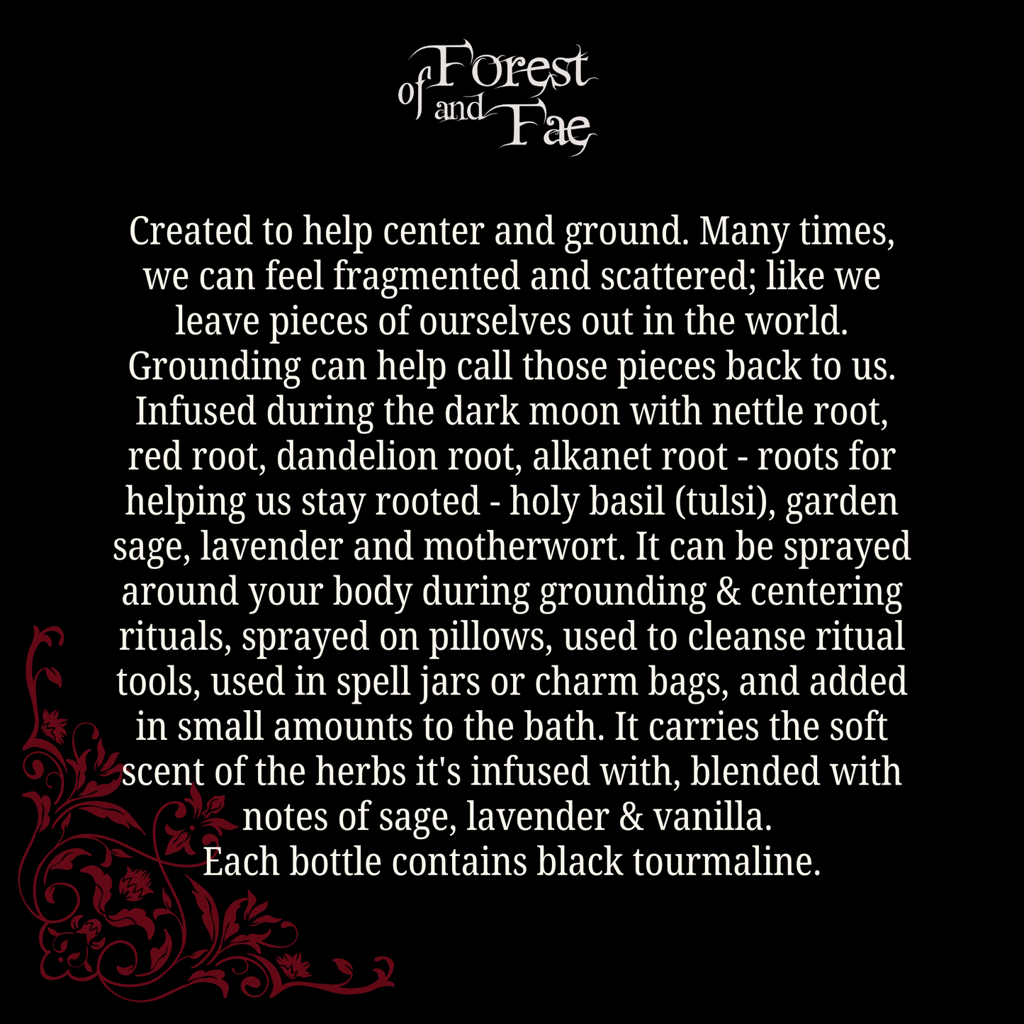 Grounding Ritual Spray • Crystal Infused • Witchcraft